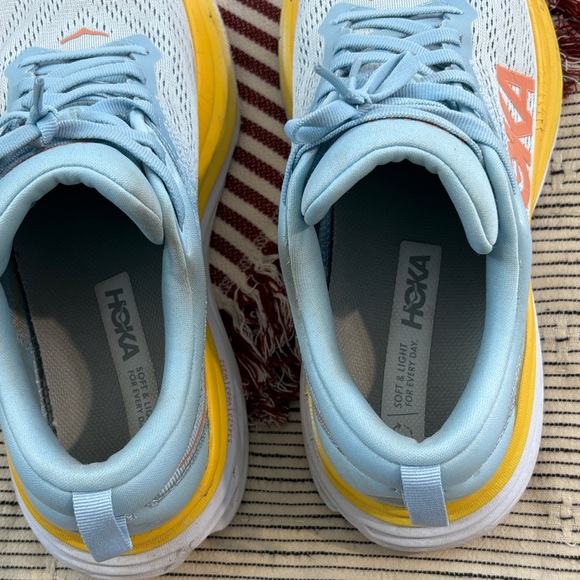 Hoka Light Blue and Yellow Athletic Shoes - Picture 4 of 11